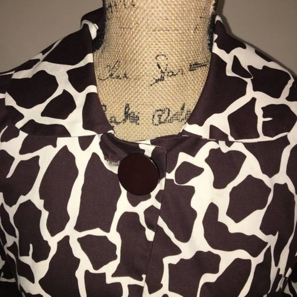 Moka Sport Animal Print Jacket Brown Cream S EUC - Picture 5 of 7